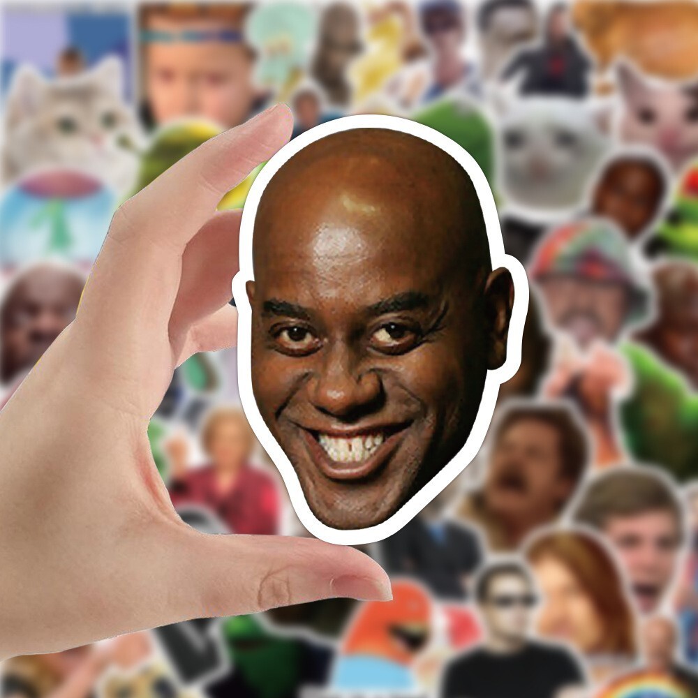 100Pcs Internet Celebrity Faces Funny Meme Cartoon Sticker Water Bottles