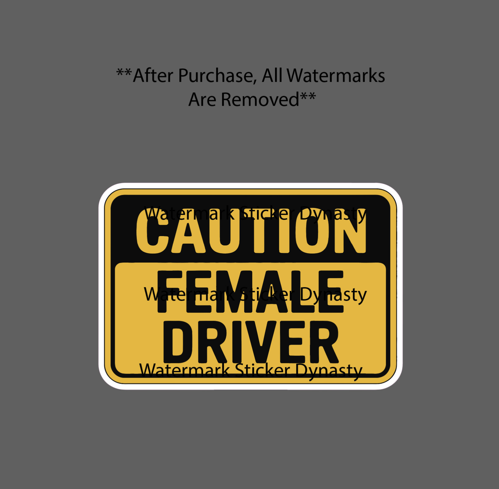 Caution Female Driver Sticker Waterproof Decal Funny Humor Warning Gift NEW