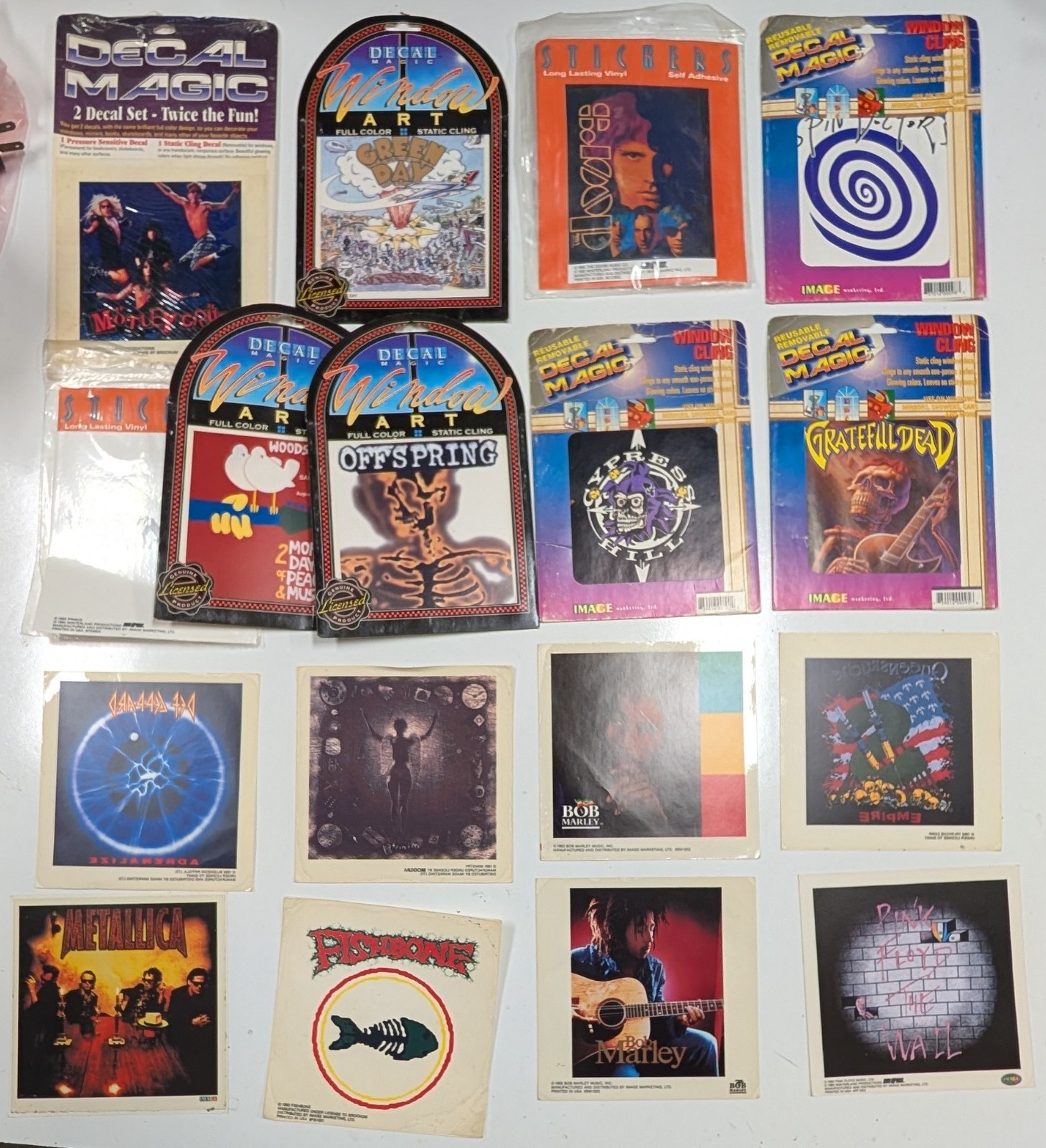 17 Lot Rock Bands Window Art Cling Decal Magic Stickers Metallica Doors Fishbone