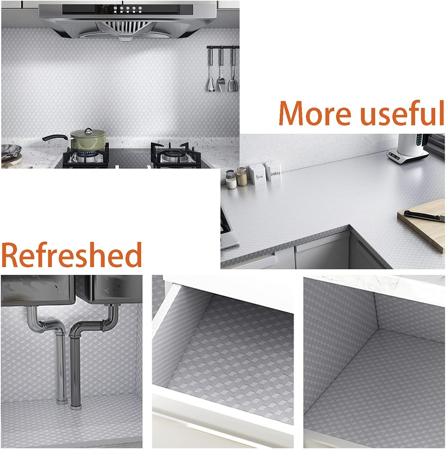 Kitchen Wallpaper Oil Proof Sticker Backsplash Aluminum foil Oil self-Adhesiv…