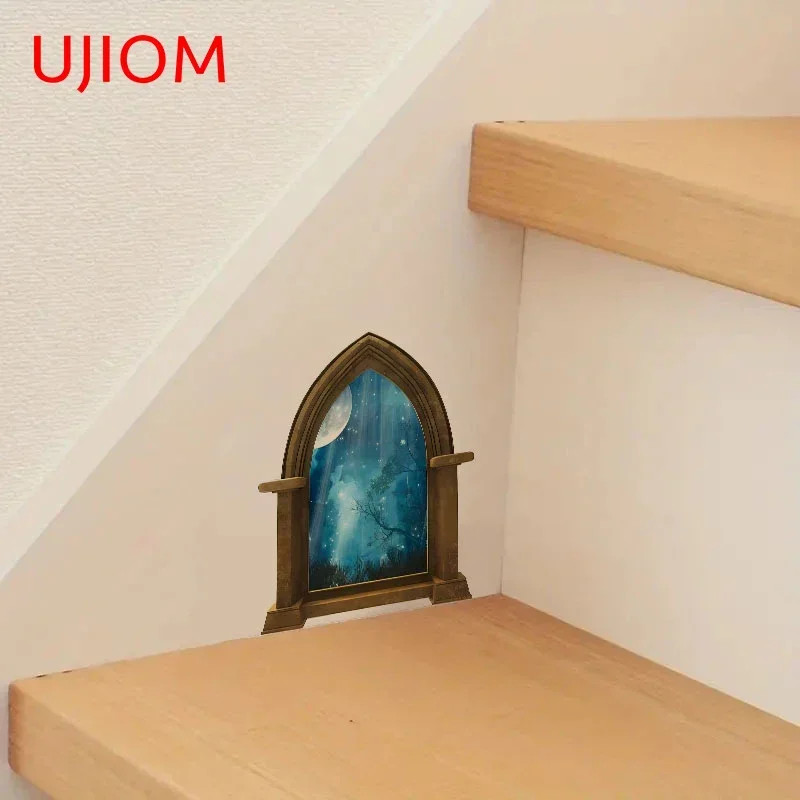 UJIOM 13cm Anime 3D Door Wall Stickers Personality Graphics Bathroom Vestibule