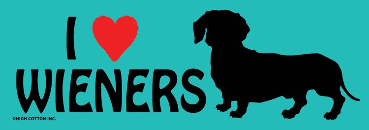 “I ❤️ WIENERS” 😂🌭 LOL Funny Dog Bumper Car Fridge Magnet | Made in USA