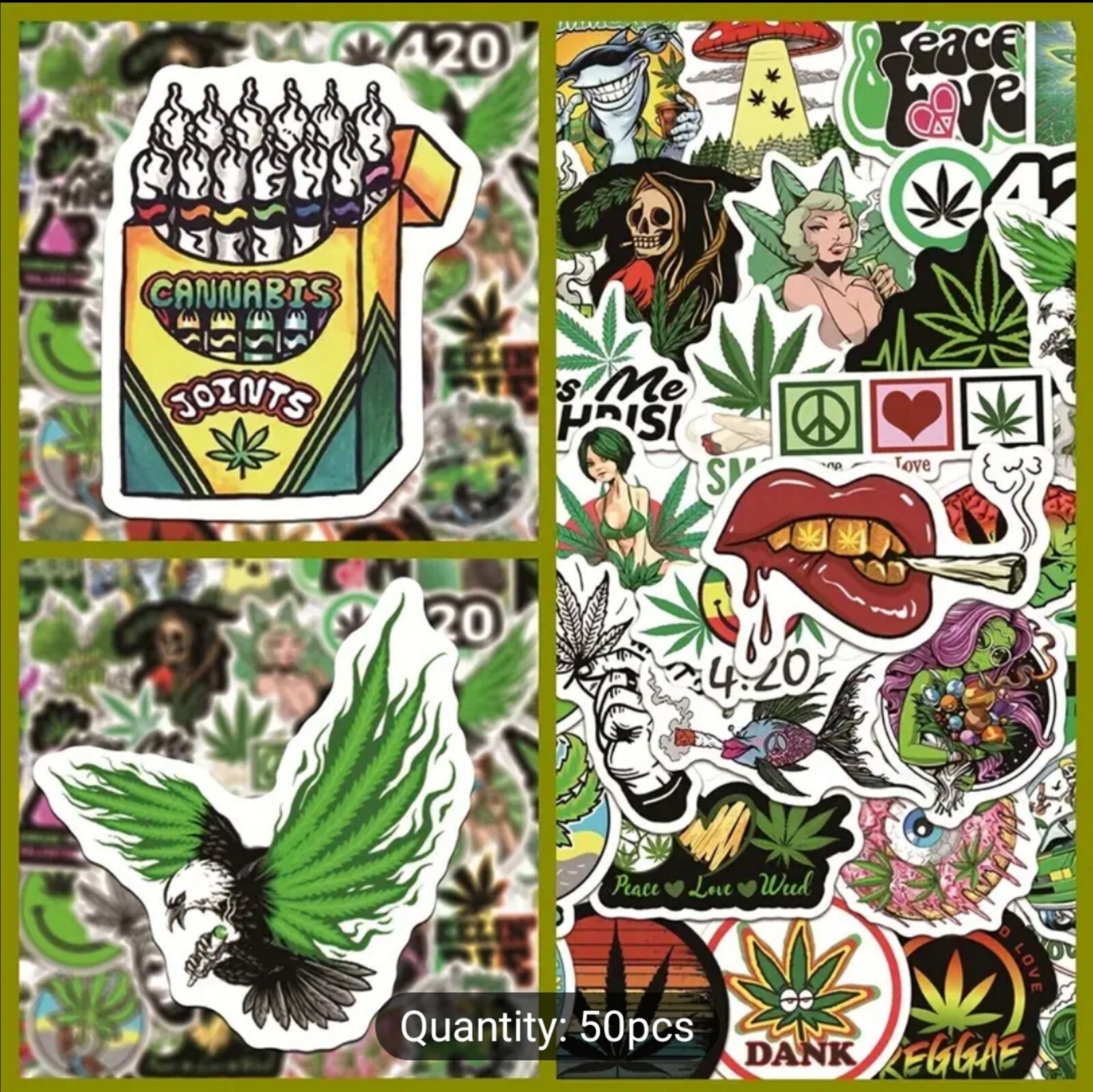 20 PCS Pot Weed Cannabis Stickers BRAND NEW