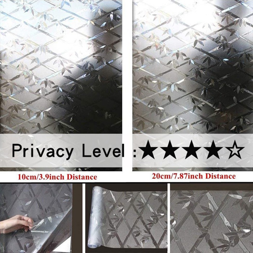 3D Static Cling Frosted Glass Door Window Film Privacy Sticker Home Bath Decor
