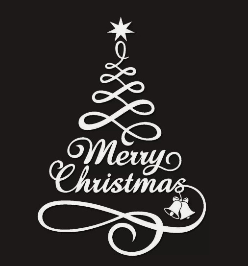 MERRY CHRISTMAS TREE WINDOW WALL STICKER, window sign decal xmas