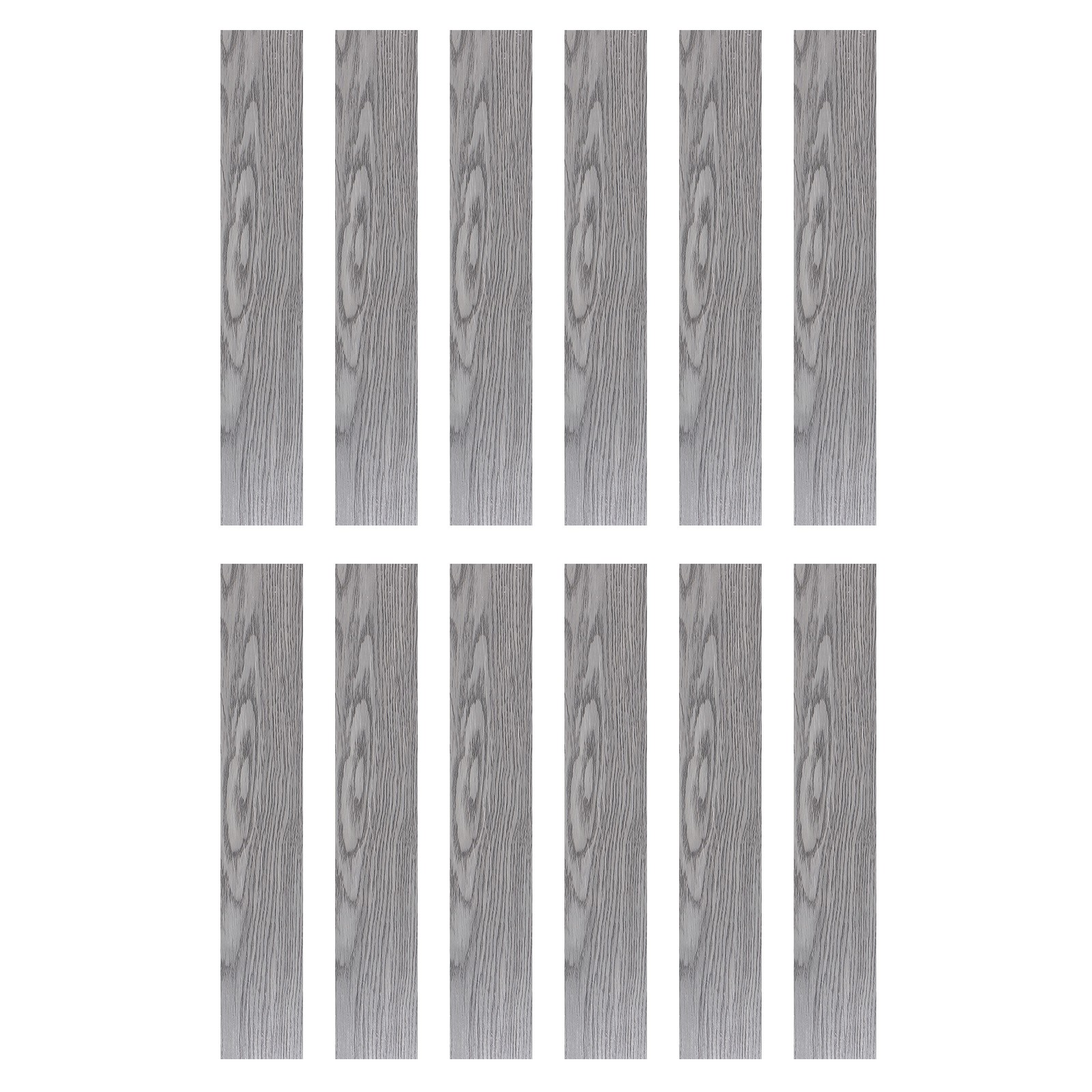 12pcs Peel and Stick Floor Tile 36 x 6″ PVC Wood Plank Flooring,Charcoal Grey
