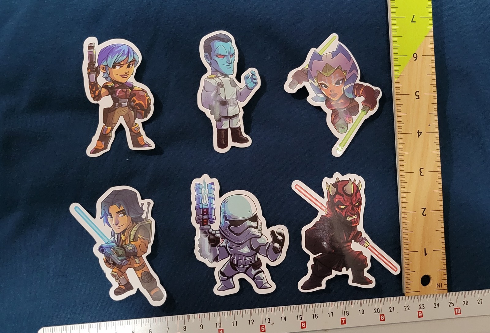 Star Wars Stickers Set Of 6 Individual Ahsoka Darth Maul Thrawn