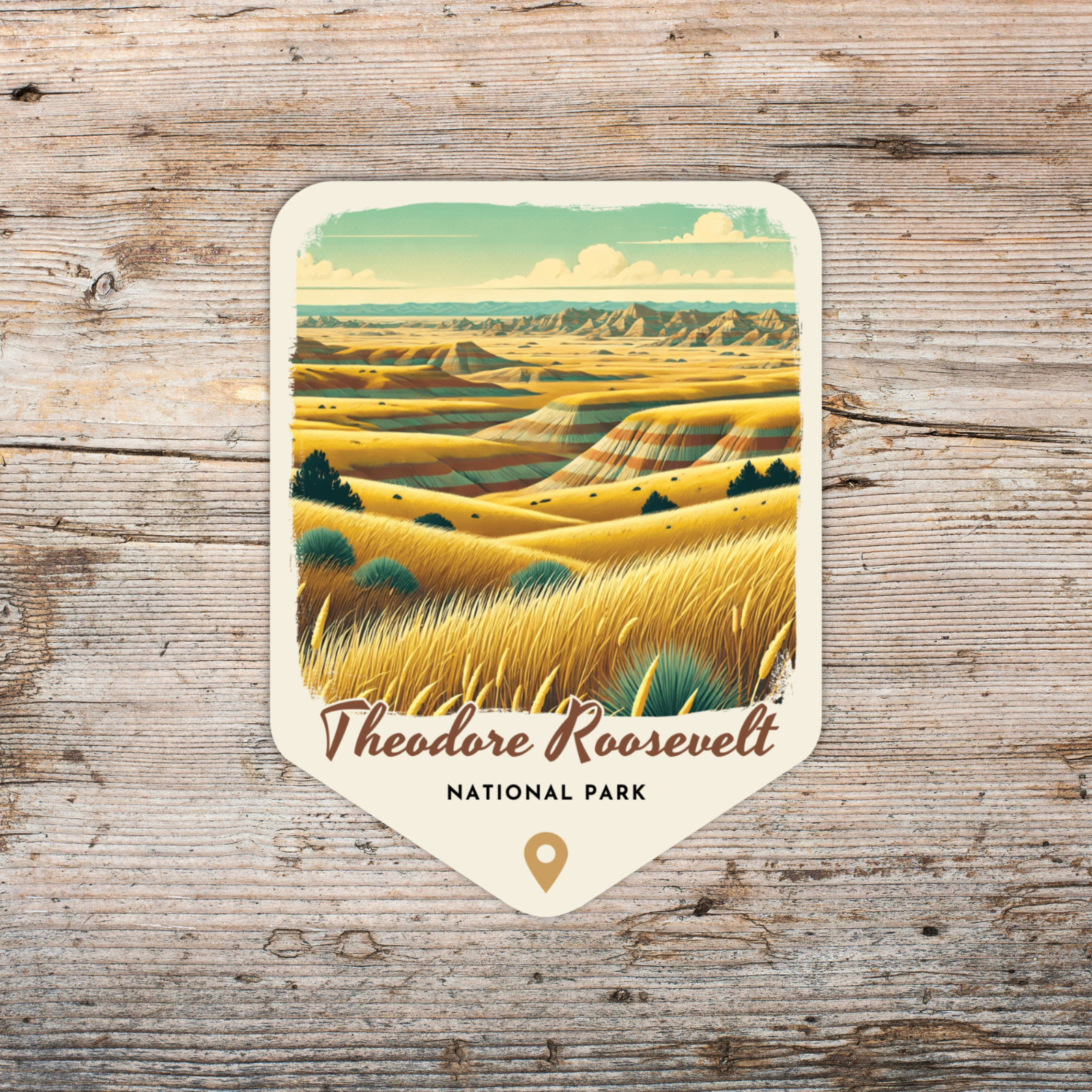 Theodore Roosevelt National Park Sticker Retro Style Waterproof Vinyl Decal