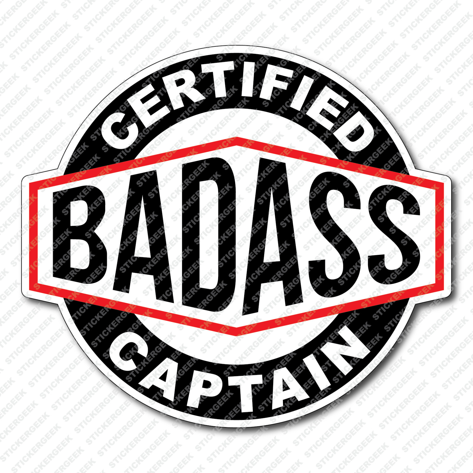Certified BadAss Bad Ass Captain Hydro Water Bottle Sticker Laptop Decal