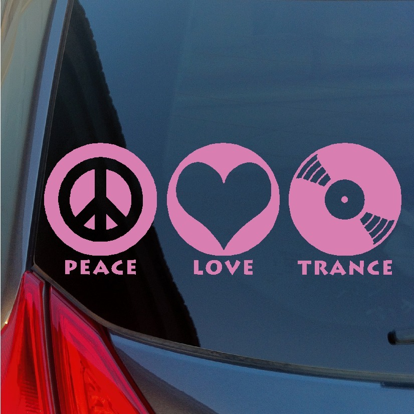 Peace Love Trance sticker decal music dance house EDM EDC Vegas LV nocturnal DJ