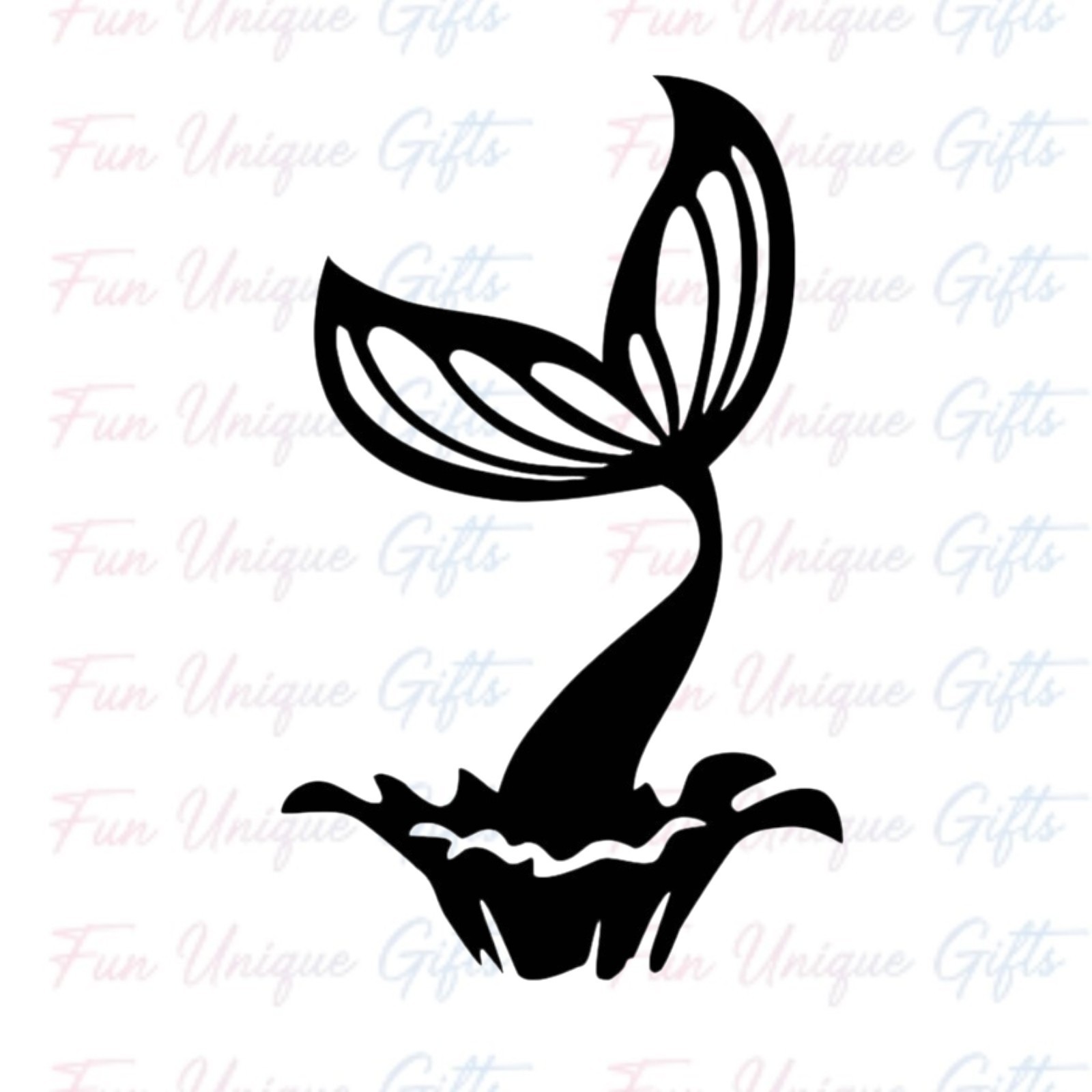 Mermaid Tail Water Splash Vinyl Decal Sticker FREE SHIPPING Size & Color Choice