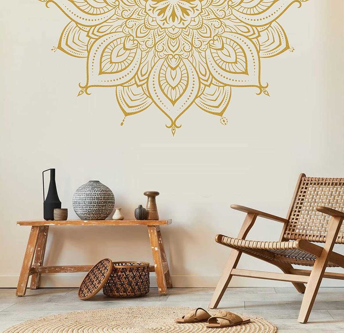 Half Mandala Wall Decal Mandala Wall Sticker Mandala Decals for Walls Flower Wal