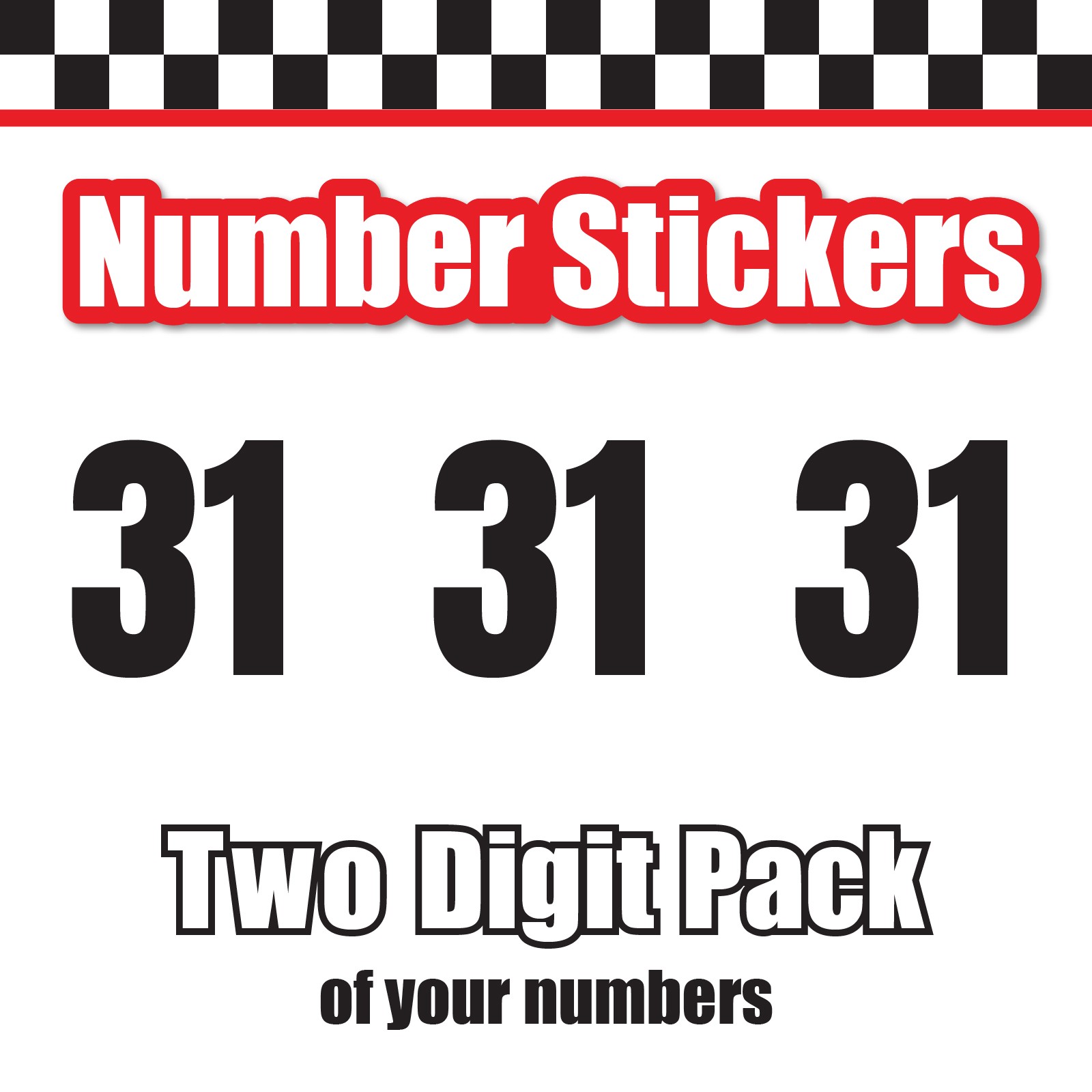 3 Digit Single Number Stickers Custom Decal Locker Door 3pcs Anton