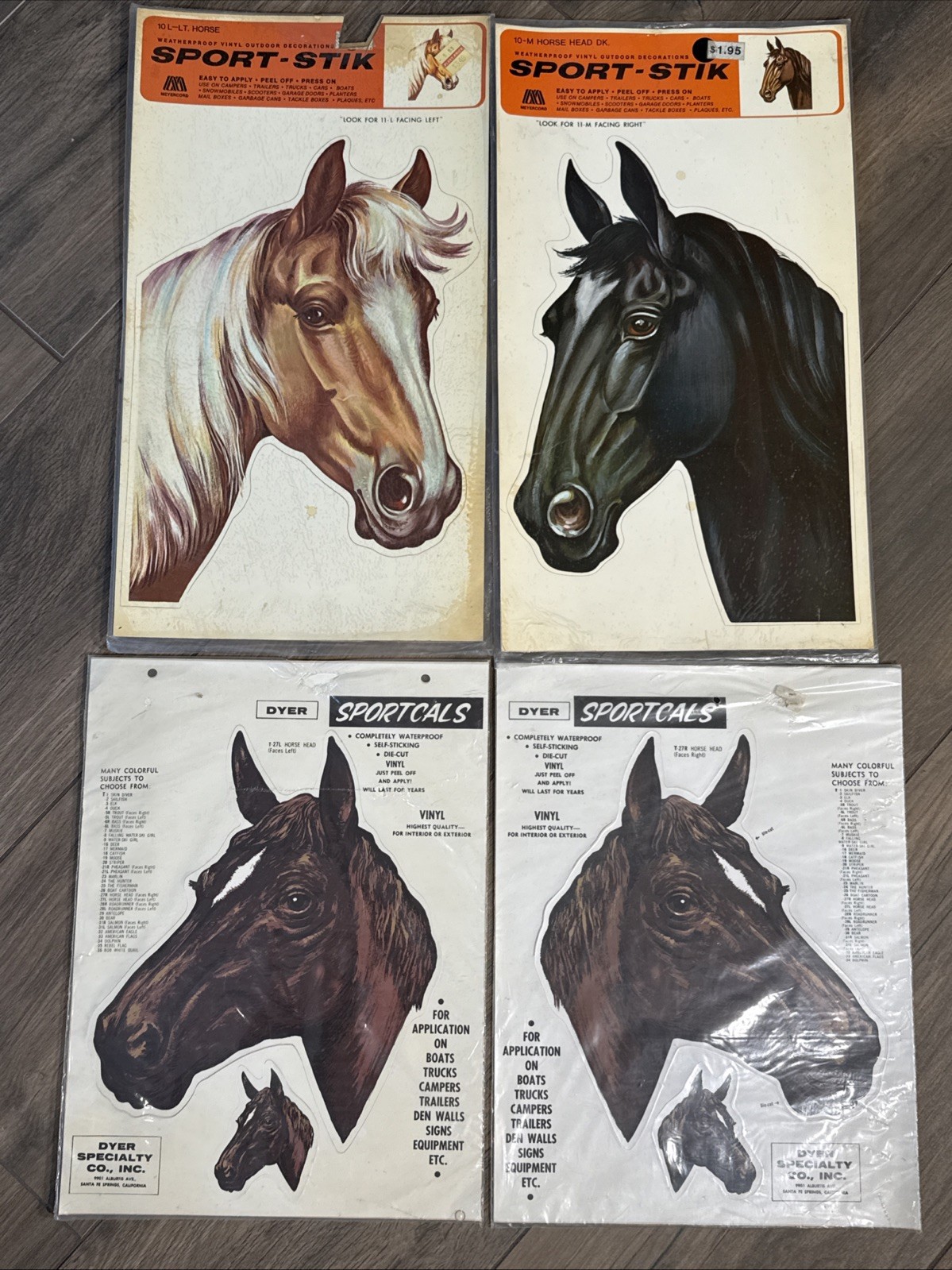 Lot of 4 Vintage 1960s 70s NOS Die Cut HORSE Decals Meyercord Equestrian Decor