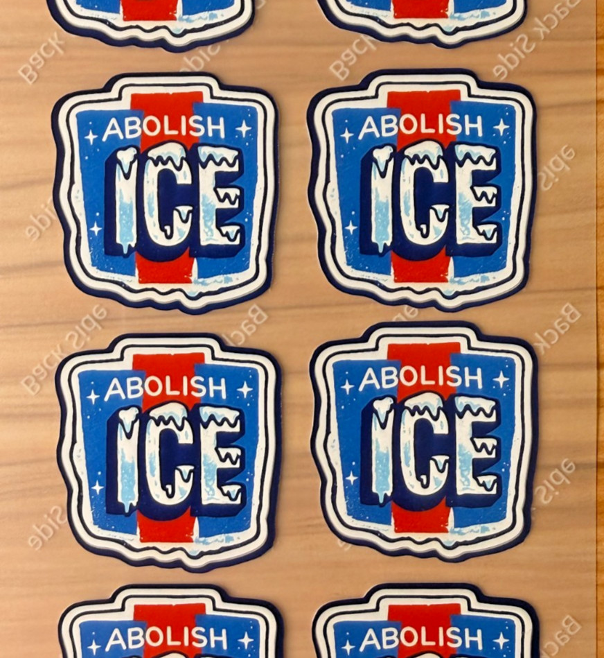 ABOLISH ICE Waterproof Stickers 8 pk Decals Car Bumper Laptop Gas Pump 1.5″