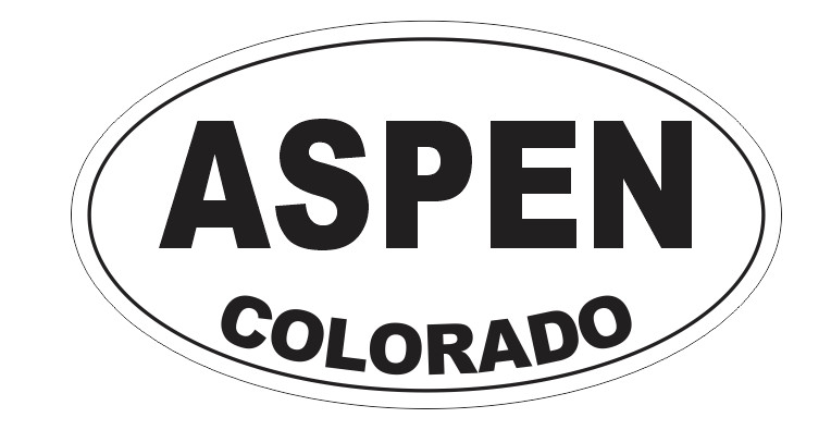 Aspen Colorado Oval Bumper Sticker D7146 Euro Oval