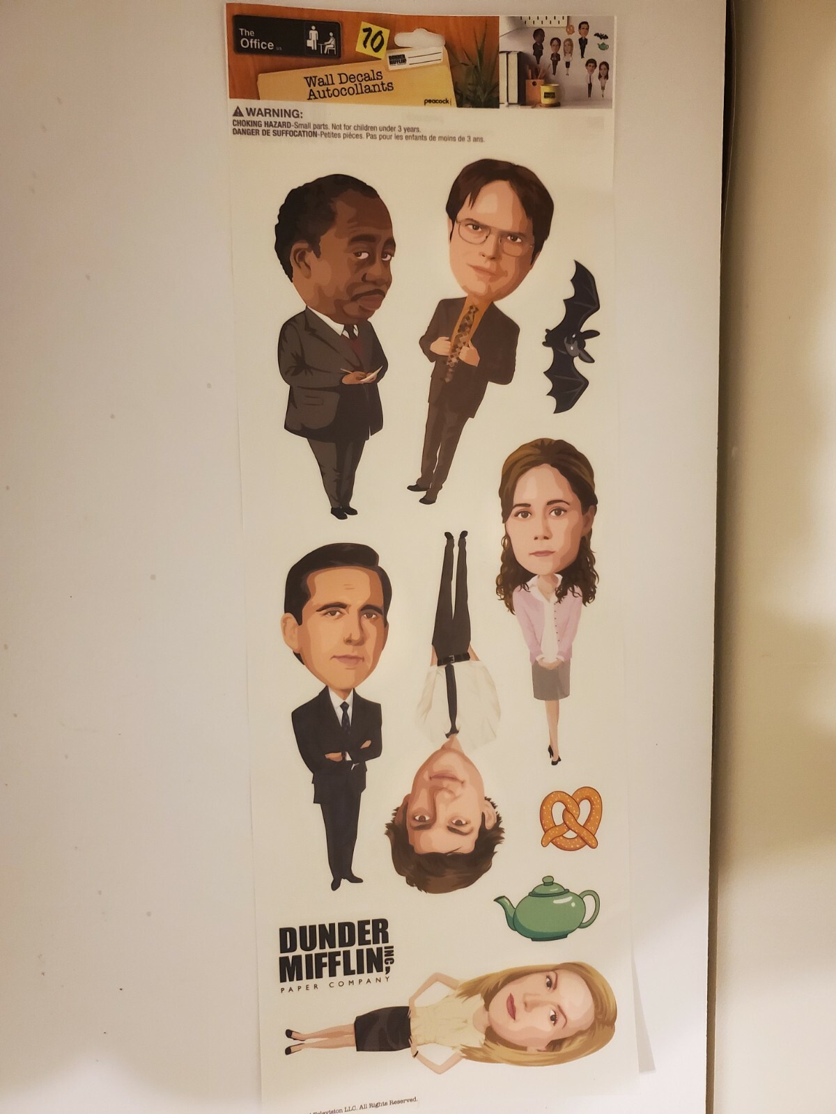 NEW THE OFFICE 10 Wall Decals Removable Repositional Stickers Dunder Mifflin