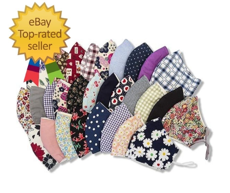 Reusable Face Masks – 3-Layer 100% Cotton Cloth Masks for Adults pack of 30