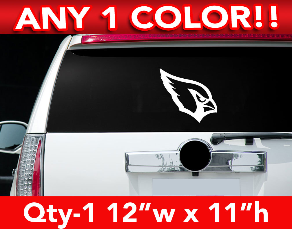 ARIZONA CARDINALS HEAD ONLY LOGO DECAL STICKER 12″w x 11″h ANY 1 COLOR