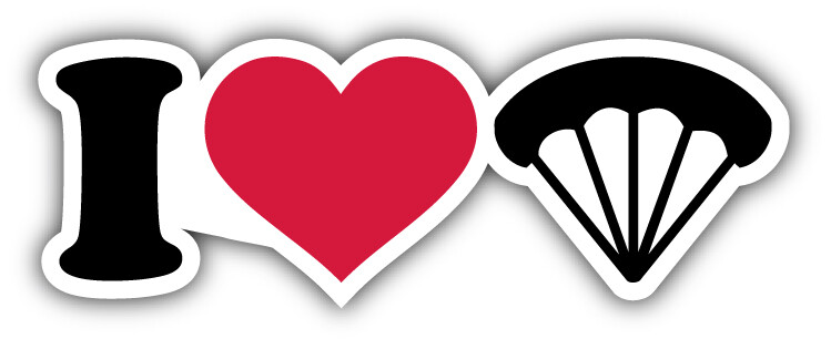 I love Skydiving Parachute Car Bumper Sticker Decal