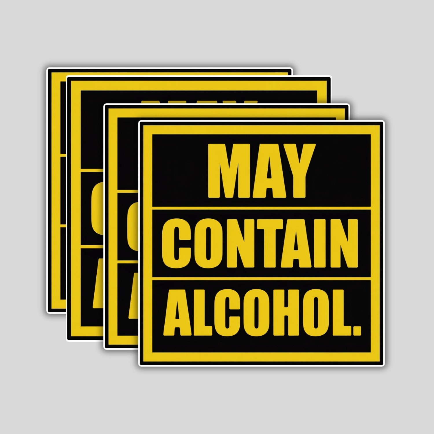 4pcs May Contain Alcohol Stickers – Funny Beer Vinyl Bumper Decals Gift