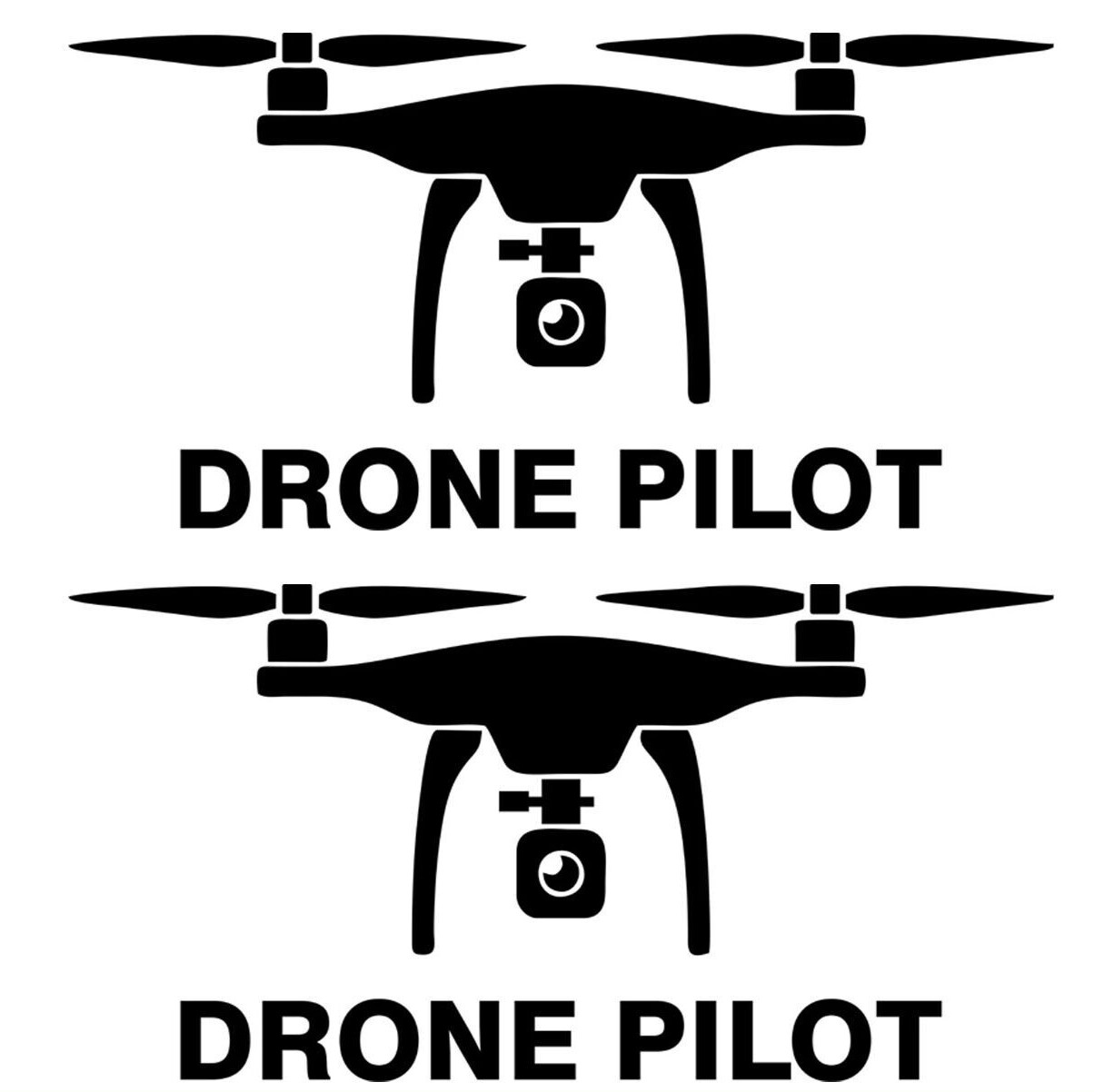 DRONE PILOT – Two 6″ Black Vinyl decals drone hobbyist car truck window laptop