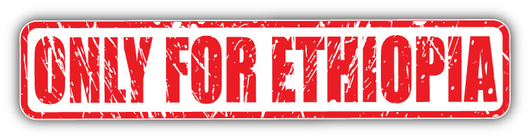 Only For Ethiopia Grunge Travel Stamp Car Bumper Sticker Decal