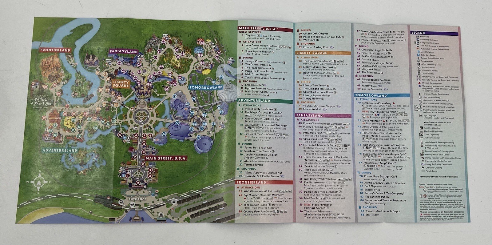 Walt Disney World Magic Kingdom Fall 2023 Park Guide Map “Tiana”