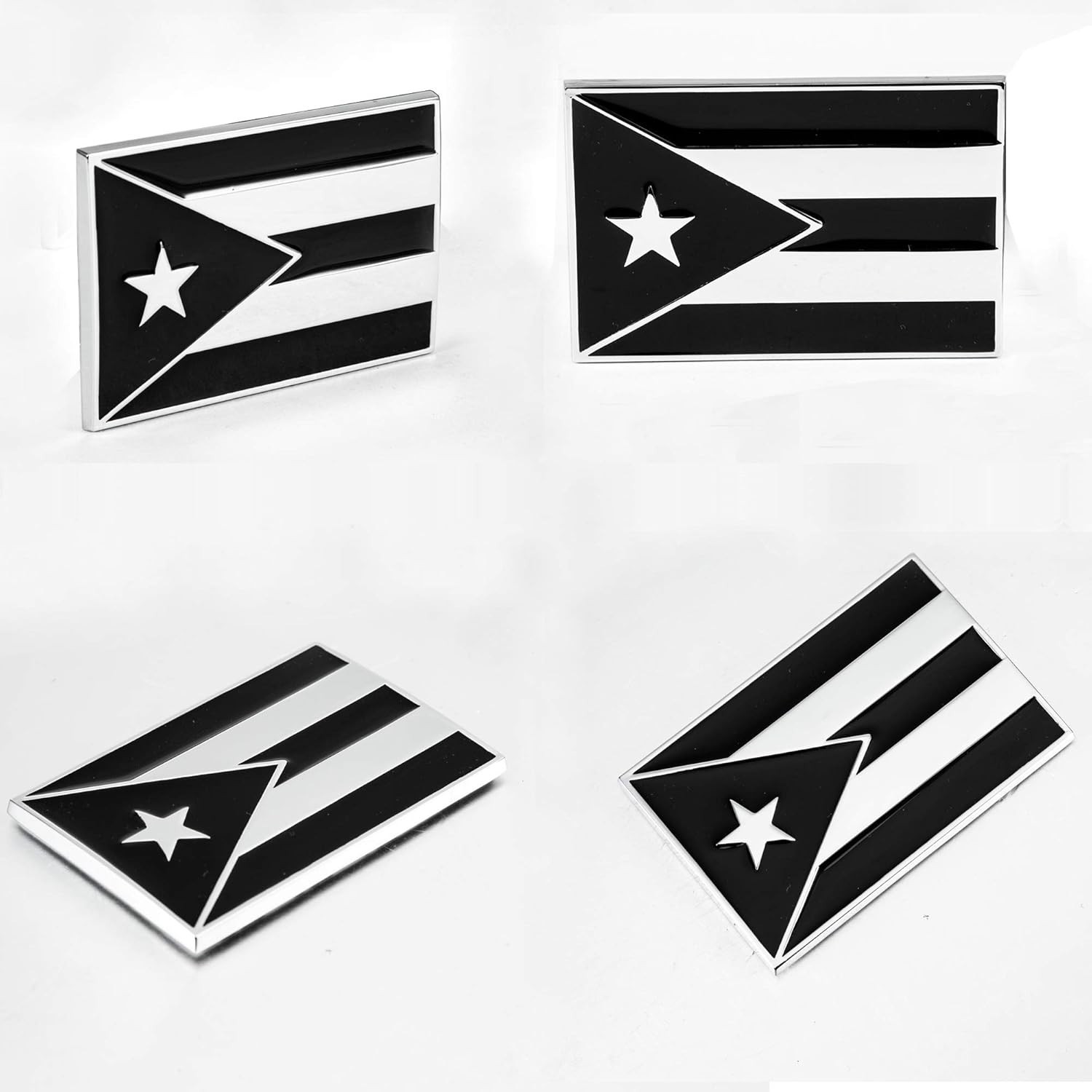 Patriotic 2-Pack Puerto Rico Flag Auto Emblems & Valve Stem Caps – Easy Apply!