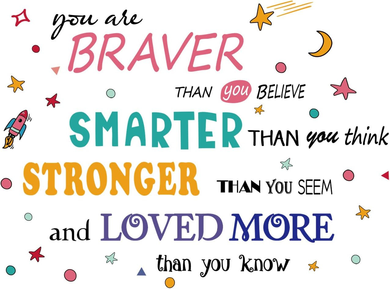 Removable 3D Colorful Quotes Inspirational Words Lettering Wall Decals Motivatio