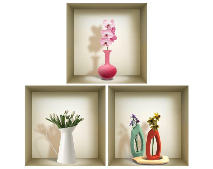 3D WALL STICKERS ART, NICHE ILLUSION SET, HOME DECORATION REMOVABLE