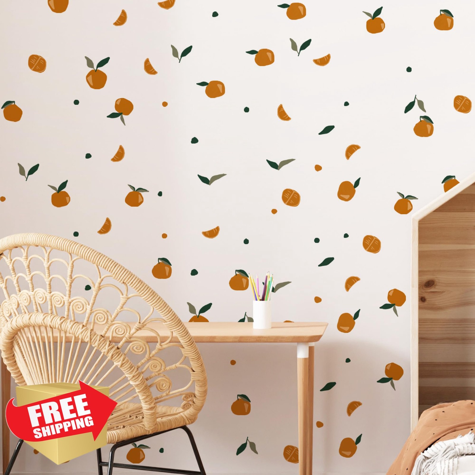 Frzflv Watercolor Citrus Fruit Wall Decals Kitchen Decor