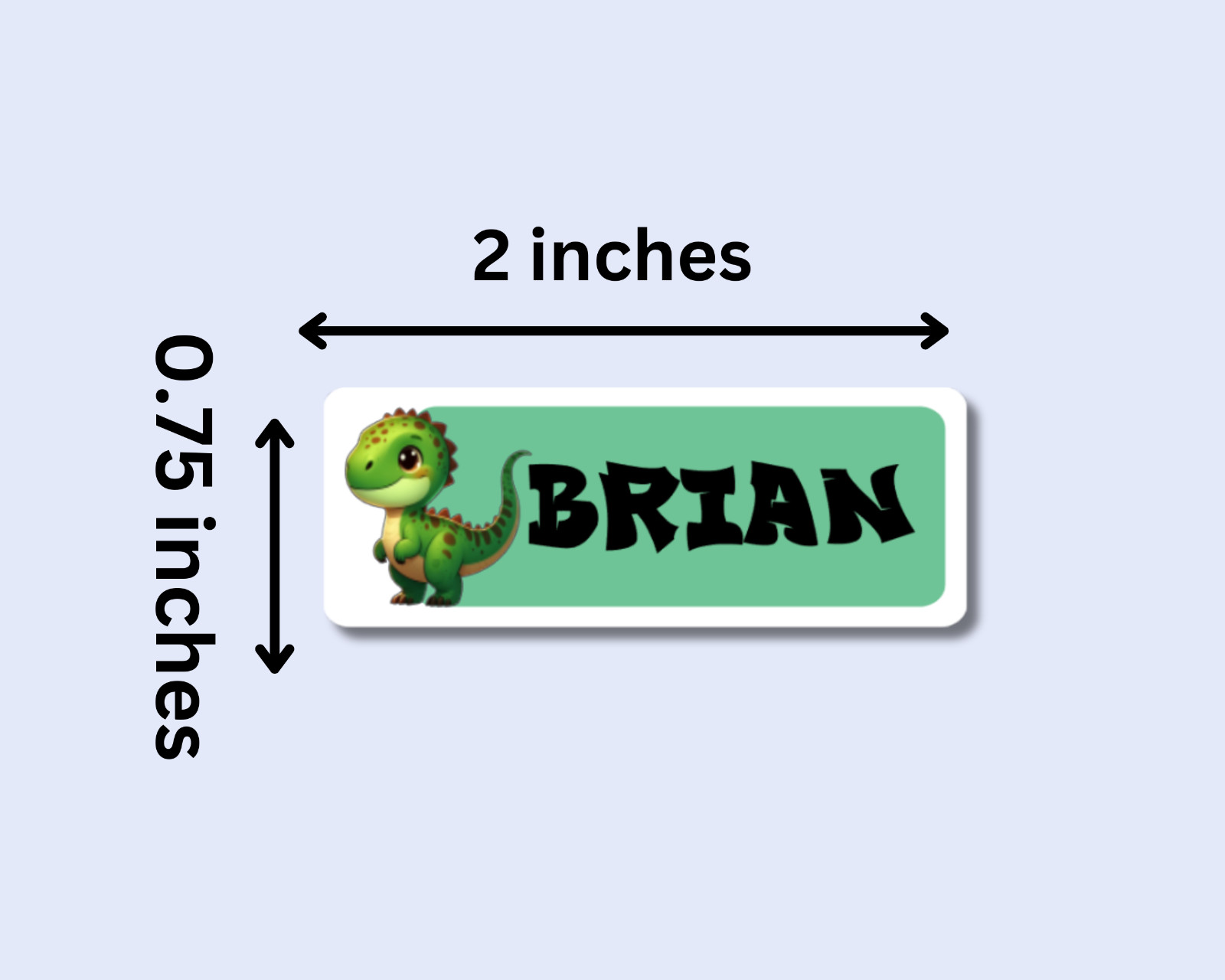 Custom Name Dinosaur Stickers – 15-Pack Label Sheet for Kids, 2″ Name Tags