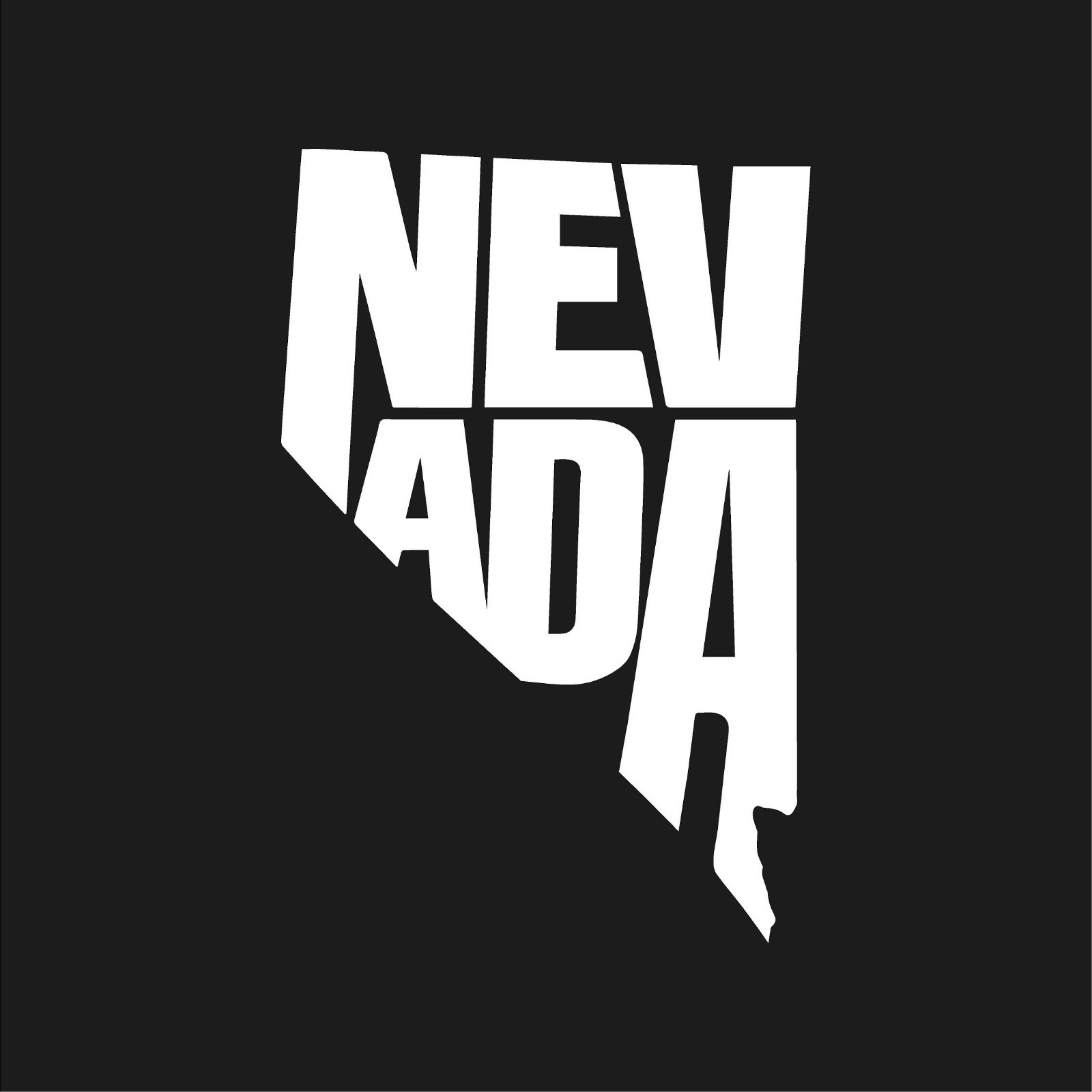 Nevada Typography State Name Outline Vinyl Decal State Word Art shape sticker
