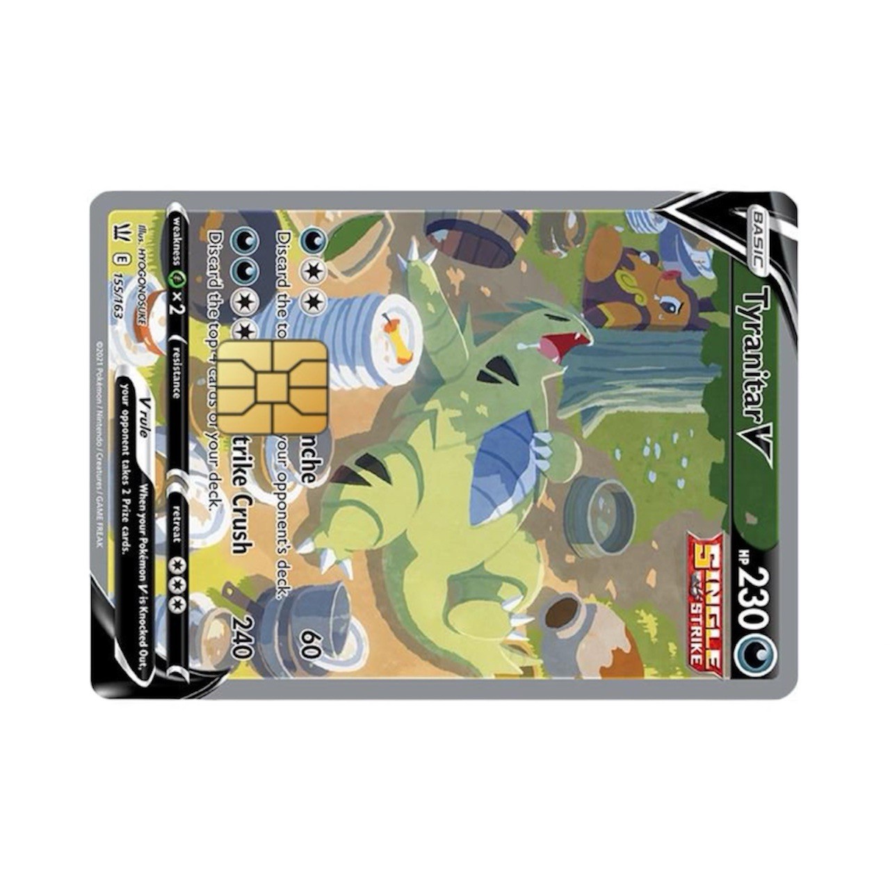 Tyranitar V 155/163 Battle Styles Credit Card Sticker