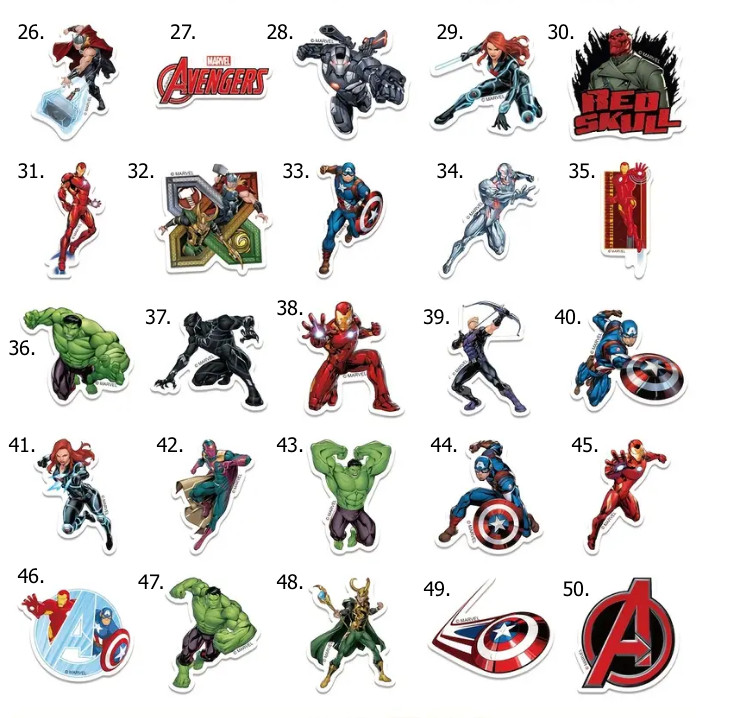 MARVEL AVENGERS Vinyl Stickers Die Cut Decals – Select A Sticker – BUY2GET4FREE!