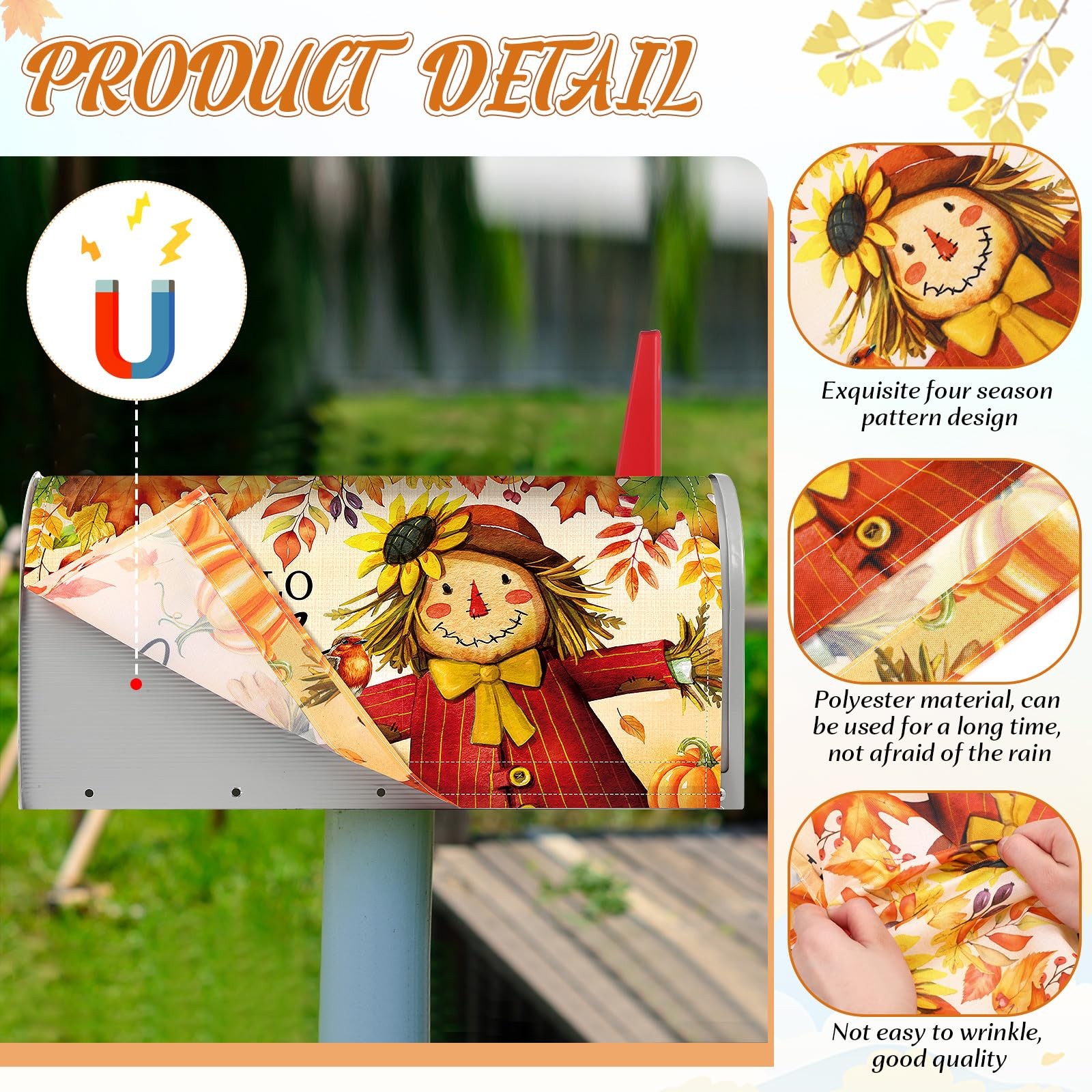Blosssound 4 Pcs Mailbox Covers Standard Size 18 x 21 Inch Welcome Multicolor