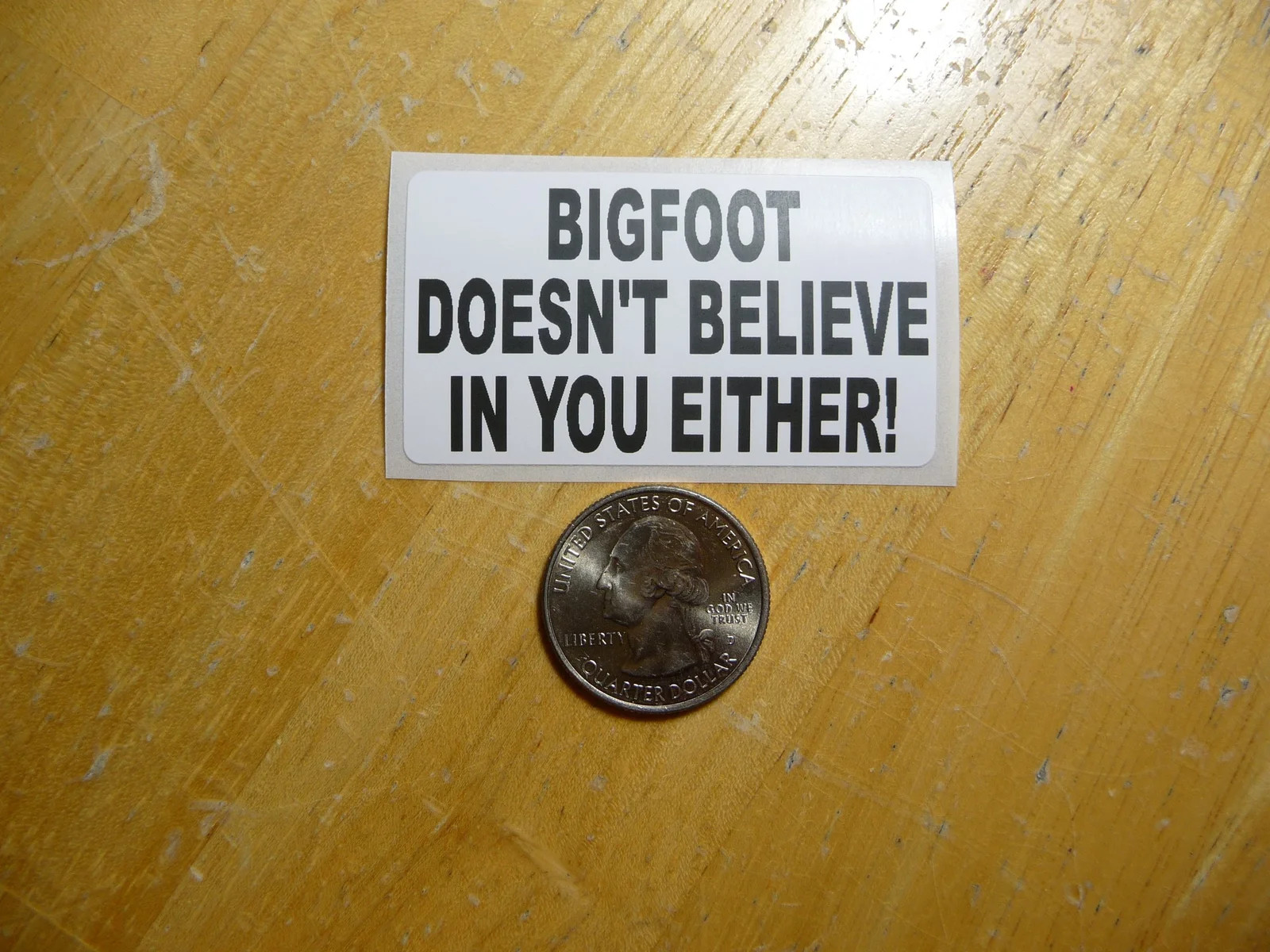 BIGFOOT DOESN’T BELIEVE IN YOU EITHER STICKER DECAL 1 – 50 BULK PACK FUNNY