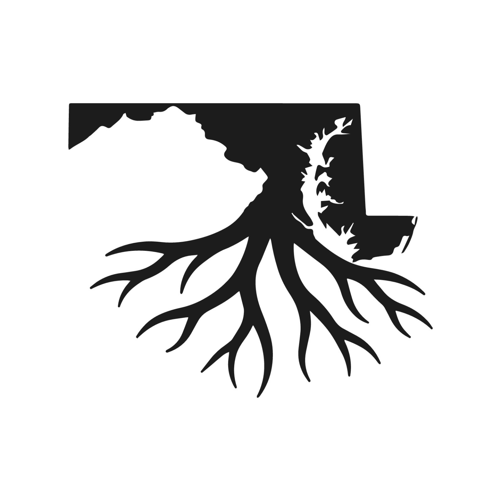 Maryland Roots State Outline Vinyl Decal State Marylanders MD Heritage sticker