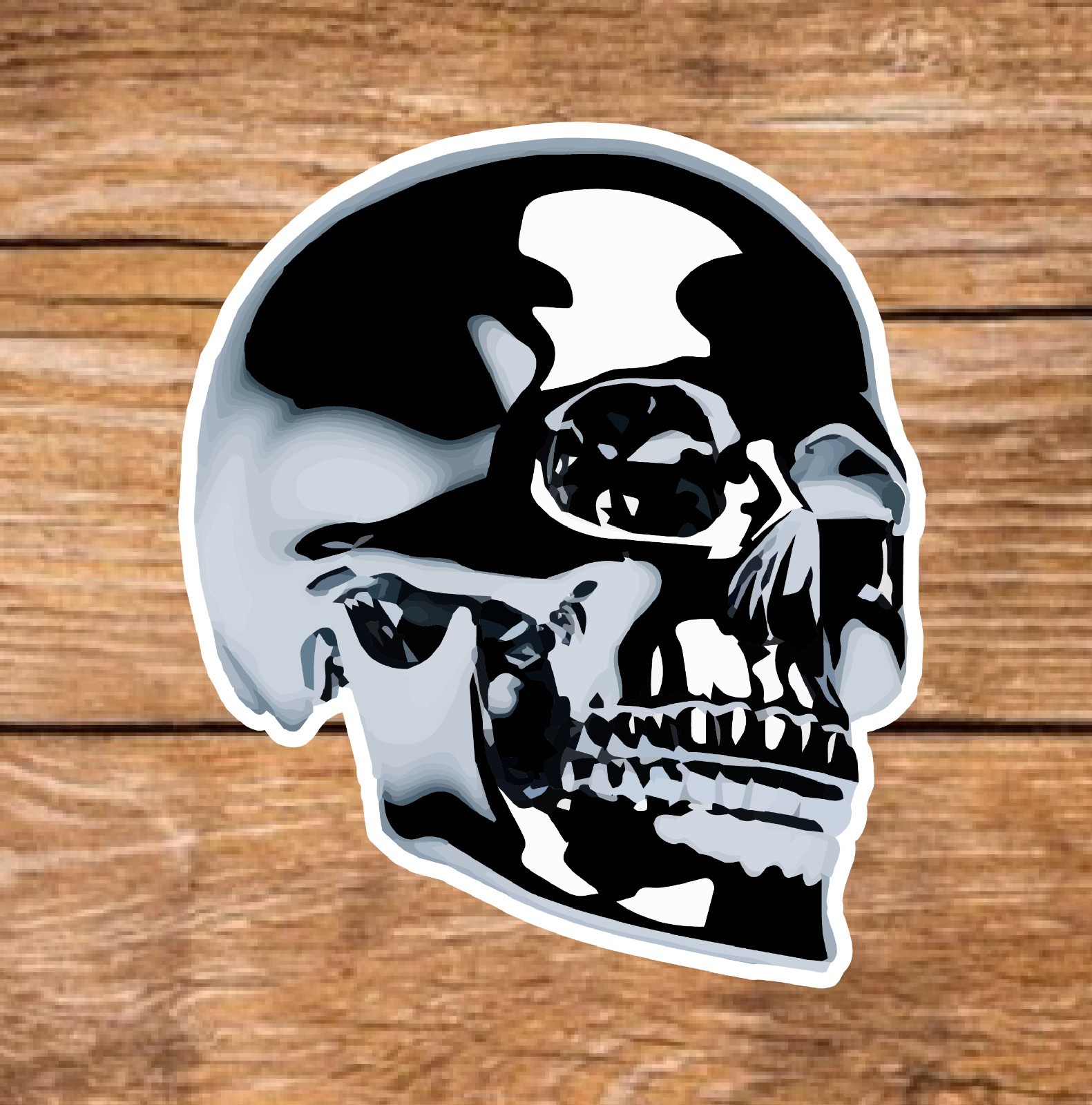Skull – 2 Pages (20 Sticker Set) 2in, Waterproof, Glossy Finish Vinyl.