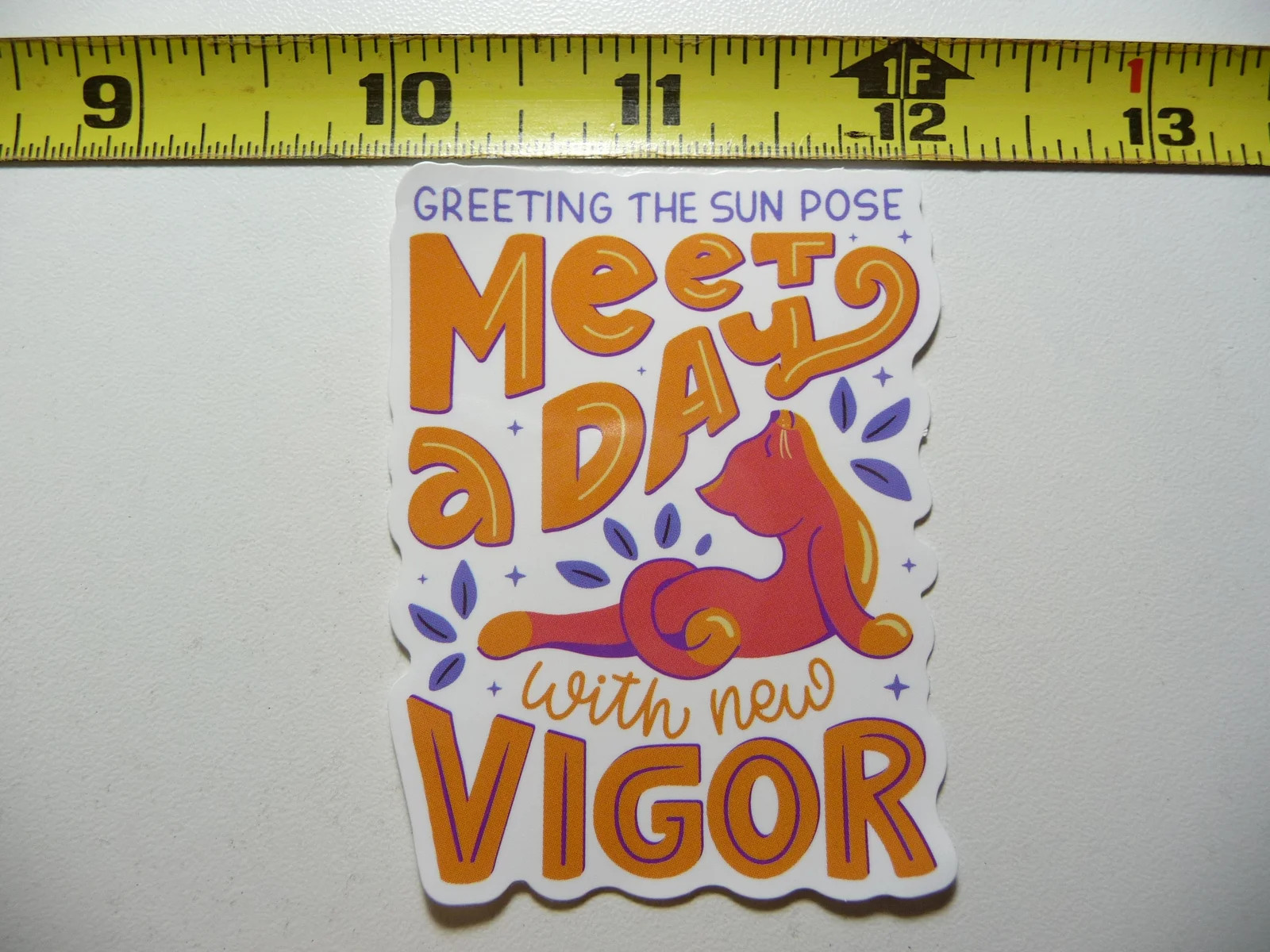 YOGA SUN POSE CAT SMALL STICKER DECAL EXERCISE MEDITATION CALM RELAXING