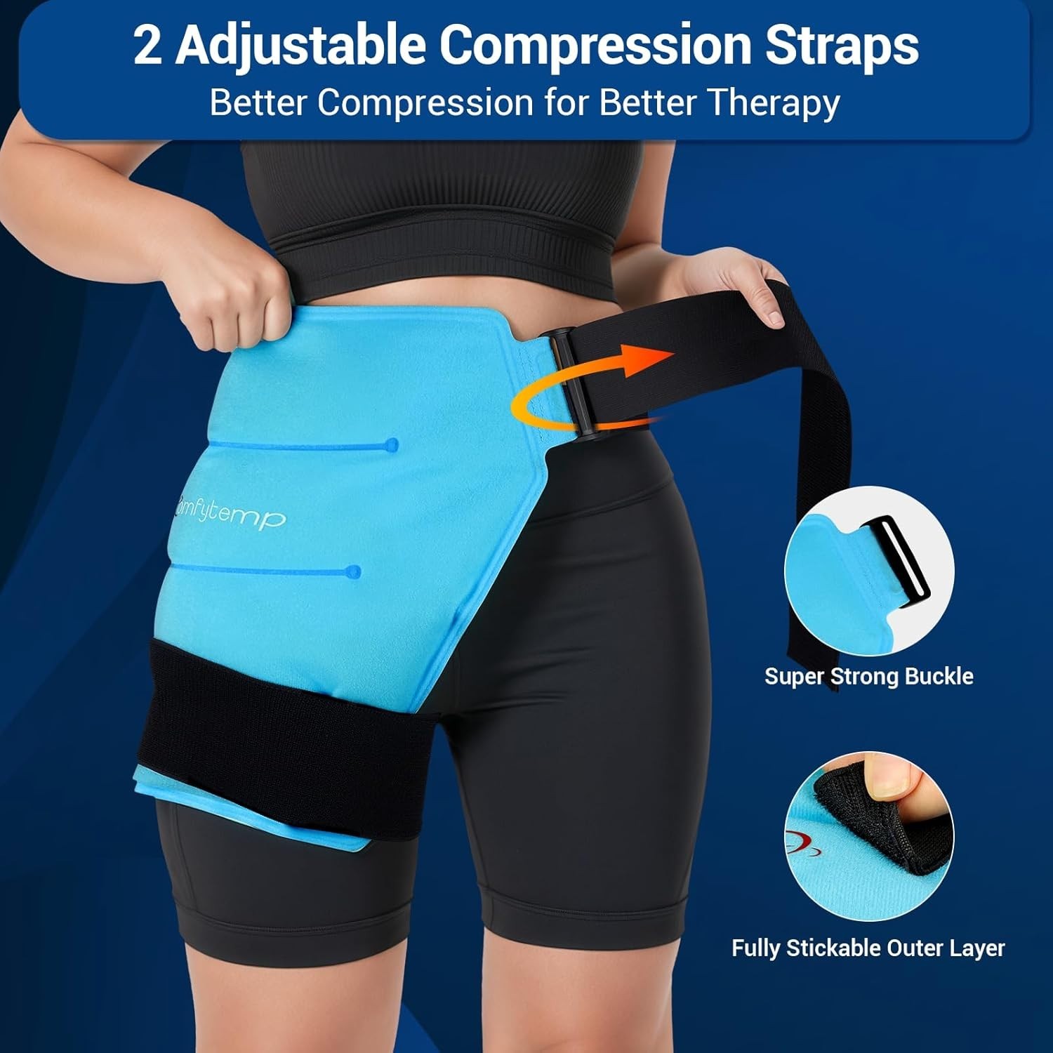 Hip Ice Pack Wrap for Sciatica, Hip Replacement Kit, Reusable Gel Ice Pack fo…