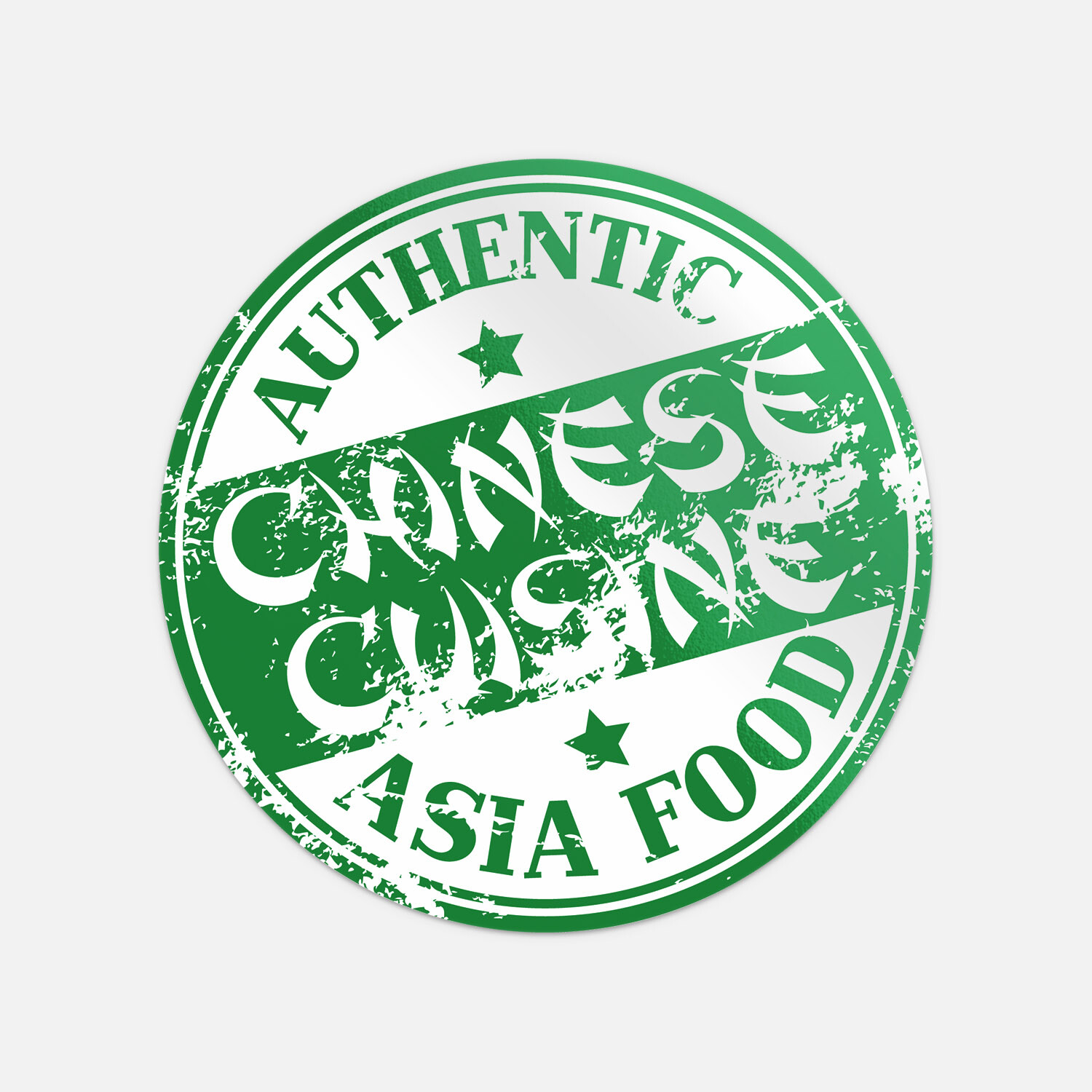 Grunge Rubber Stamp Authentic Asia Food Vinyl Sticker Decal