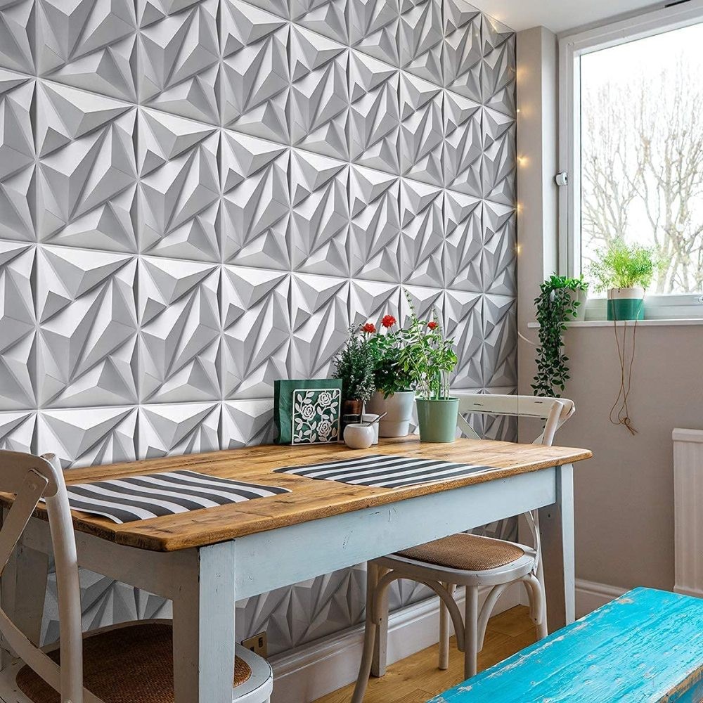 PVC Wall Panels 12 Pcs Covering Cladding Decorative 3D For Kitchen Bedroom