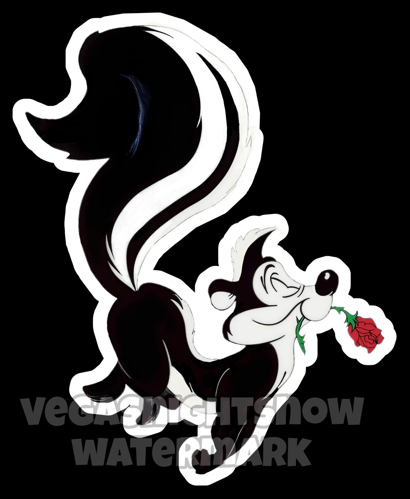 Pepe Le Pew Skunk 4 Inch Vinyl Sticker 80s Cartoons Indoor Outdoor UV Waterprf