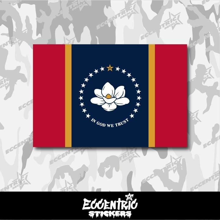 Mississippi State Flag Vinyl Sticker
