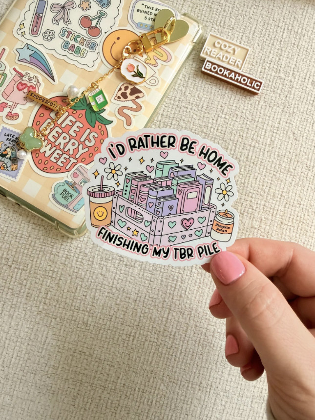 I’d Rather Be Home Finishing My TBR Pile Bookish Reader Sticker