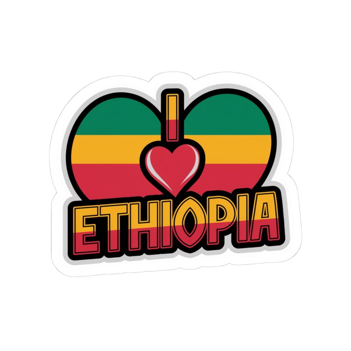 Ethiopian Love Stickers, Ethiopian pride, Ethiopian gift, Habesha gift.