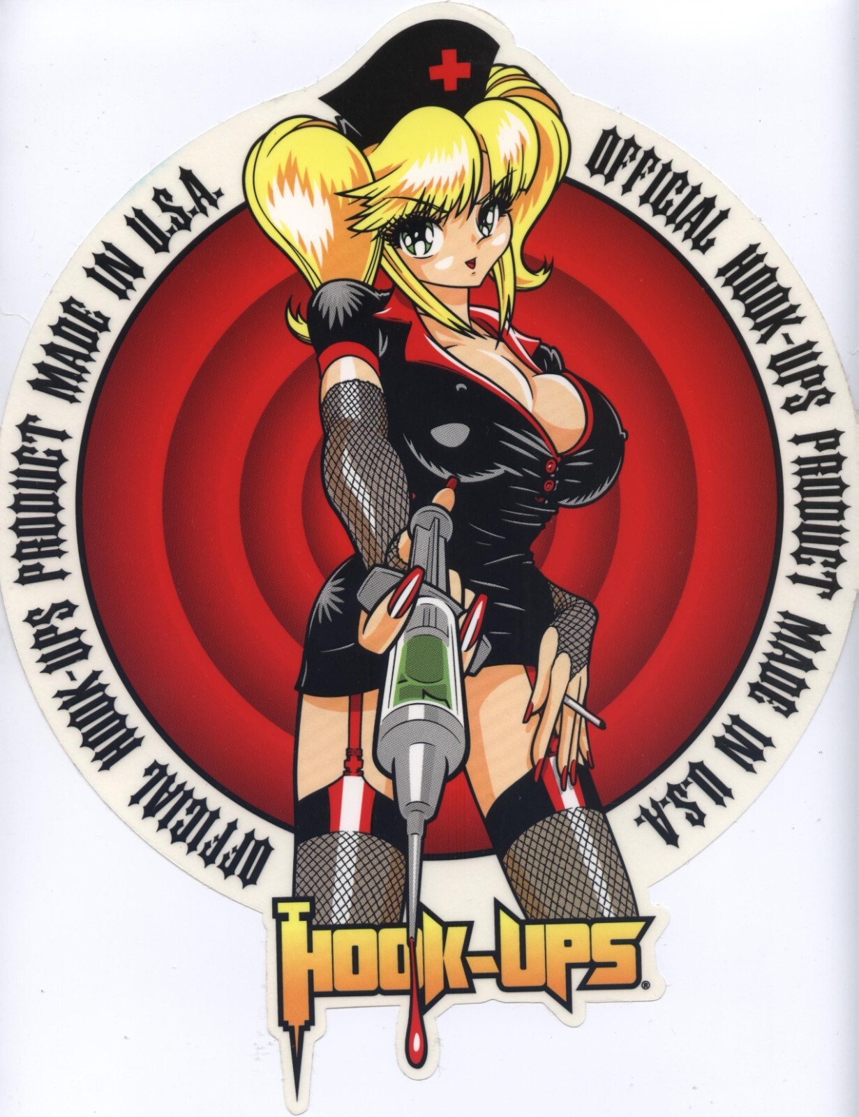 Hook ups sticker skateboard nurse skate cell laptop bumper vinyl decal