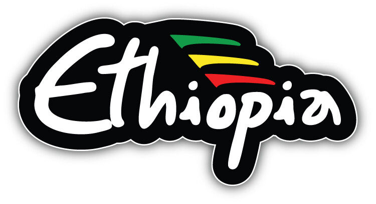 I Love Ethiopia Flag Slogan Car Bumper Sticker Decal